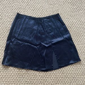 Reformation black silk mini skirt